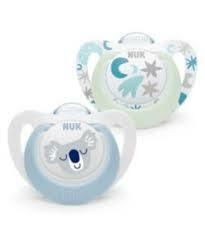 SET X 2 Nuk Chupetes 0-6 M Star DayY Night CELESTE