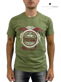 Remera American Motorcycle Verde - comprar online