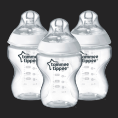 Set de 3 Mamaderas Tommee Tippee 260ml 0m+ Flujo Lento