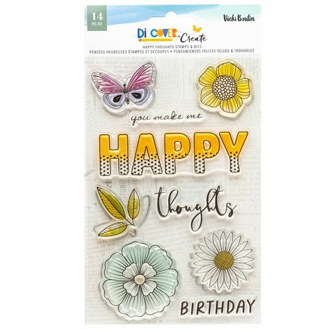 Vicki Boutin Discover + Create Acrylic Stamps Happy Thoughts