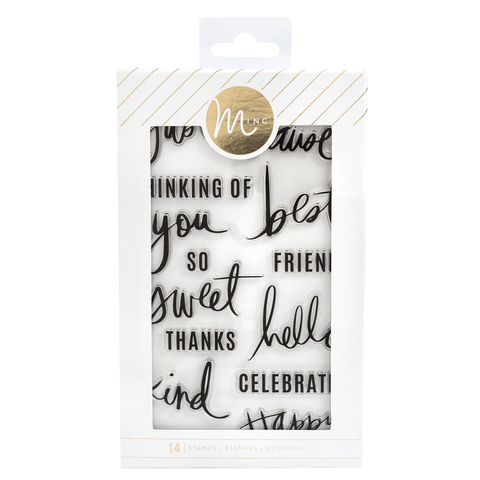 Heidi Swapp Minc Clear Stamps 14/Pkg Sentiments