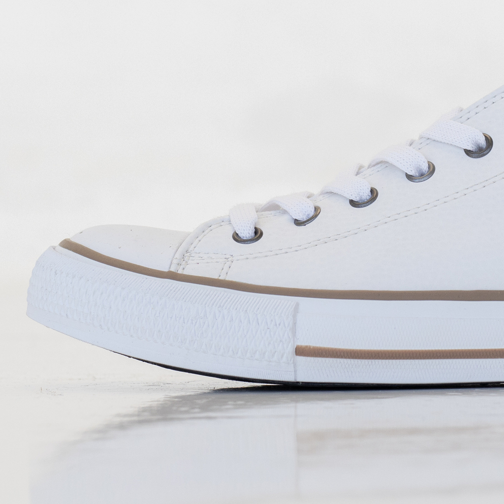 Zapatillas Simil Cuero Blanco Daily