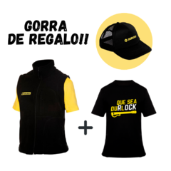 COMBO Chaleco Polar Durlock Oficial® + Remera Negra FRASE Durlock Oficial® + Gorra Durlock DE REGALO!!