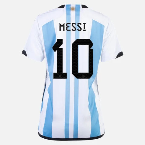 Camisa Argentina Titular "Messi" Tri Campeã do Mundo 22/23 - Feminina