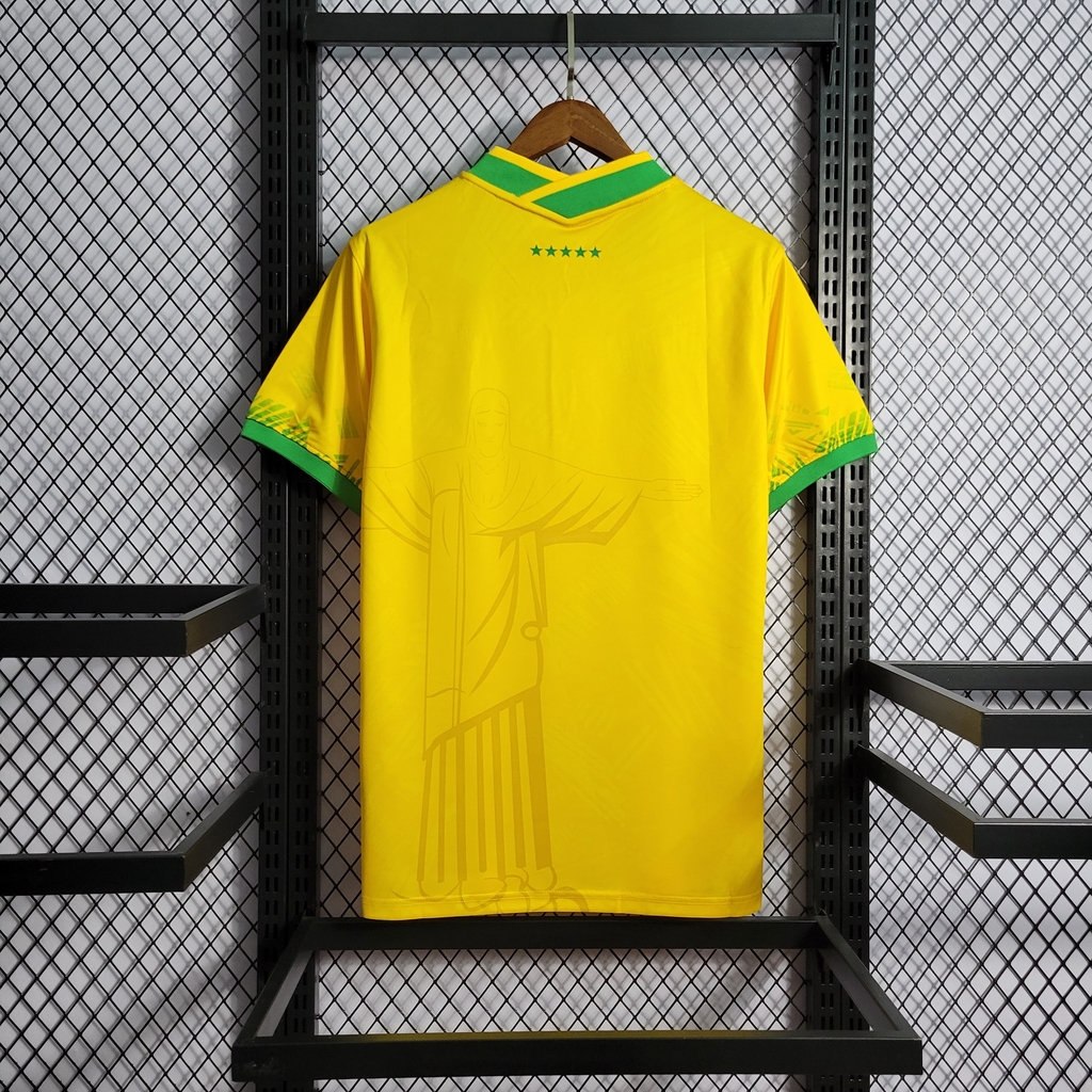 Camisa Brasil Edição Especial Cristo Redentor Amarela 22/23 - Torcedor