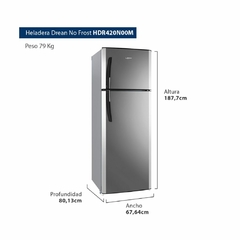 Heladera con Freezer No Frost 420 Lts Metal HDR420N00M Drean - comprar online