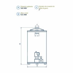 Termotanque a Gas 50 Lts Alta Recuperación Conexión Sup/Inf TSZP-50 Señorial - comprar online