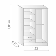 Placard 4 Puertas 2 Cajones Color Savanna 914 Platinum en internet