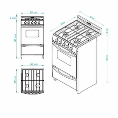 Cocina 51 Cm Con Encendido Blanca Palace Cristal Escorial - tienda online