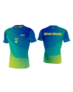 Camisa de Compressão Remo Brasil Competição Manga Curta Masculina