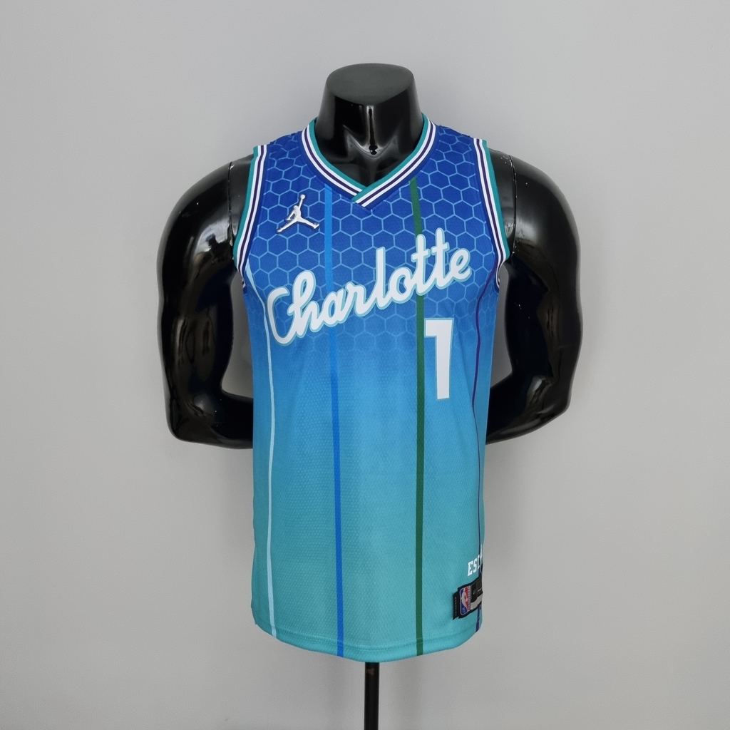 Camisa Basquete Charlotte Hornets City Edition LaMelo Nº1 Azul | NBA