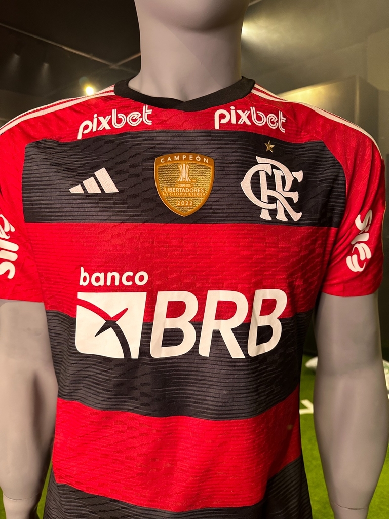 Camisa Flamengo III 22/23 Todos Patchs Estado Patches Libertadores - A