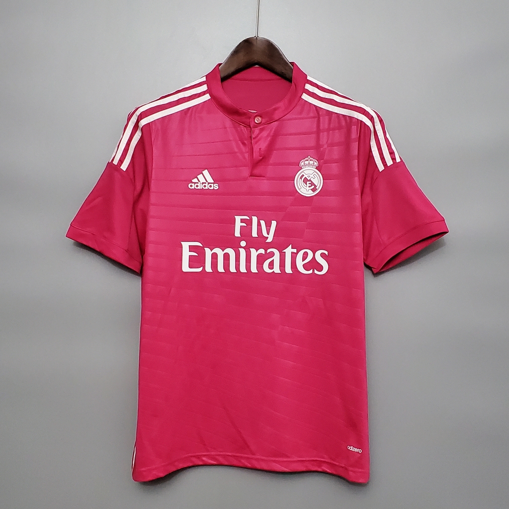 Camisa Real Madrid Retrô Away 14/15 Torcedor Adidas Masculina - Rosa