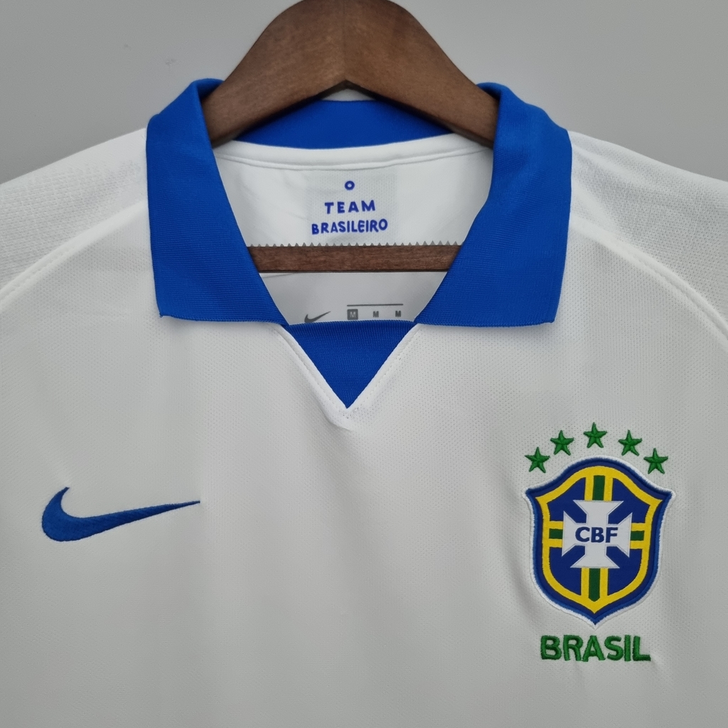 Camisa Sele o Brasileira III 19 20 Masculina Branco e Azul