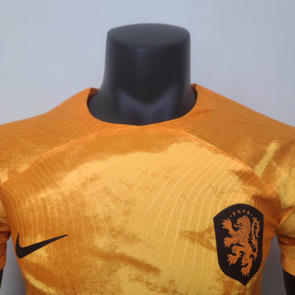 Camisa Seleção da Holanda Copa do Mundo de 2022 Jogador Masculina - Laranja