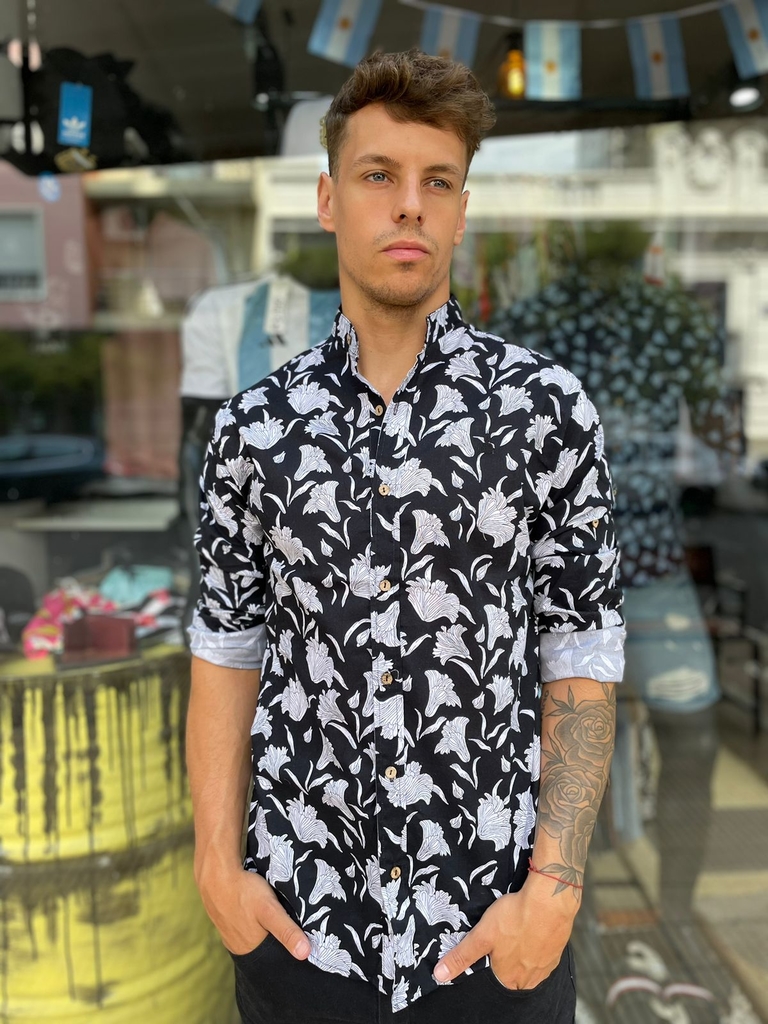 Camisa Cuello Mao Poplin ML Comprar en Octano