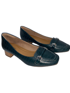 Sapato em Couro Azul Myky Ref 033044