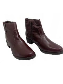 Bota Couro Bordo Cano Curto Myky Ref BC 007