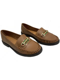 Mocassim em Couro cor Camelo Giulia Domna Ref 254013