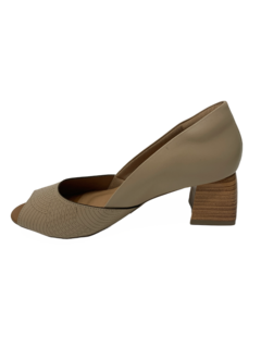 Peep Toe em Couro Taupe Ref 55120 - comprar online