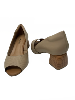 Peep Toe em Couro Taupe Ref 55120 na internet