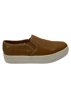 Tênis Slip On Couro Caramelo Giulia Domna Ref 32728