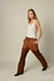 pantalón cuero combinado marrón - comprar online