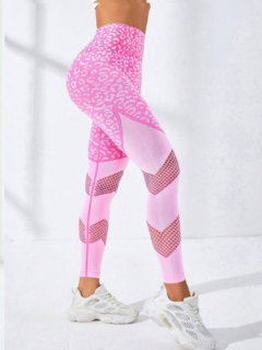 CALZA SEAMLESS Y FRUNCE - "BARBY PINK" - SUNFIT Sportswear