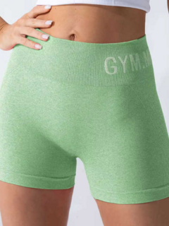 SHORT SEAMLESS Y FRUNCE - "GYM MINUTE - GREEN" - comprar online