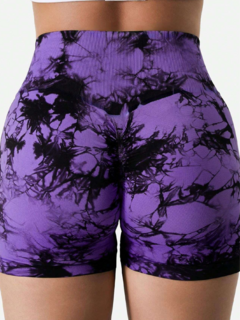 SHORT SEAMLESS Y FRUNCE - "BATIK VIOLETA" en internet