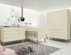 Quarto de Bebê Noah Retrô 1 Branco - Quartinhos Baby Loja Online de Moveis e Decoração para quartos de Bebês, Crianças e Adolescentes