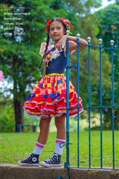 Imagem do Vestido Bandeirinha - Roupa de Festa Junina Menina Infantil de Luxo