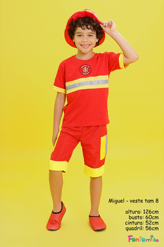 fantasia de bombeiro infantil roupa crianca - comprar online