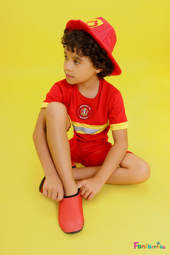 fantasia de bombeiro infantil roupa crianca - loja online