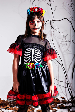 Fantasia Halloween Feminina Infantil Piratinha De Luxo