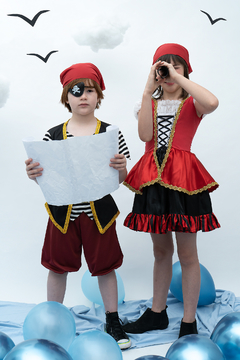 Fantasia Luxo Infantil Pirata Meninos Festa Halloween