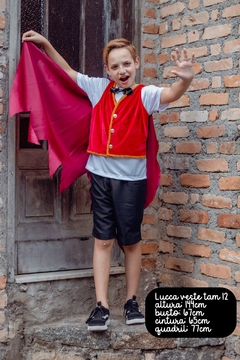 Fantasia Vampiro Infantil Halloween Carnaval Festa Masc/capa