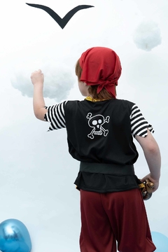 Fantasia de Pirata Caveira Infantil Com Bandana