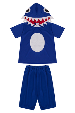 Fantasia Tubarão Azul Shark Conjunto blusa com capuz e short - comprar online