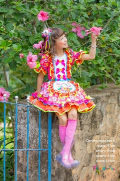 Imagem do Floral Pink - Vestido de Festa Junina Infantil Menina