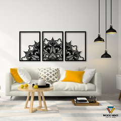 Trio de painéis Meia Mandala Vega - comprar online