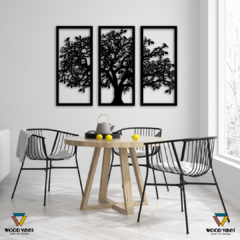 Trio Árvore da Vida com Pássaros - Loja de Painéis Decorativos | Wood Vibes Laser Art Design