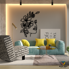 Painel Rosto Floral - Loja de Painéis Decorativos | Wood Vibes Laser Art Design