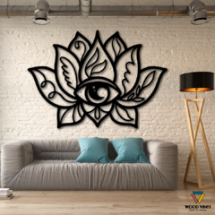 Painel Olho que tudo vê florido - Loja de Painéis Decorativos | Wood Vibes Laser Art Design