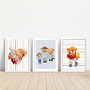 KIT 3 QUADROS FAMILIA URSO