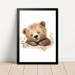 Imagem do KIT 3 QUADROS URSO AQUARELA MARROM