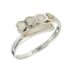 Anillo cuatro corazones con nácar - comprar online