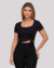 Blusa feminina Cropped Franzido lateral Manga Curta - loja online