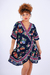 Vestido Transpassado Kimono Ajustável Floral Linha Premium - comprar online