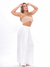 Calça Feminina Branca Pantalona Bordado Fenda Linha Premium - loja online